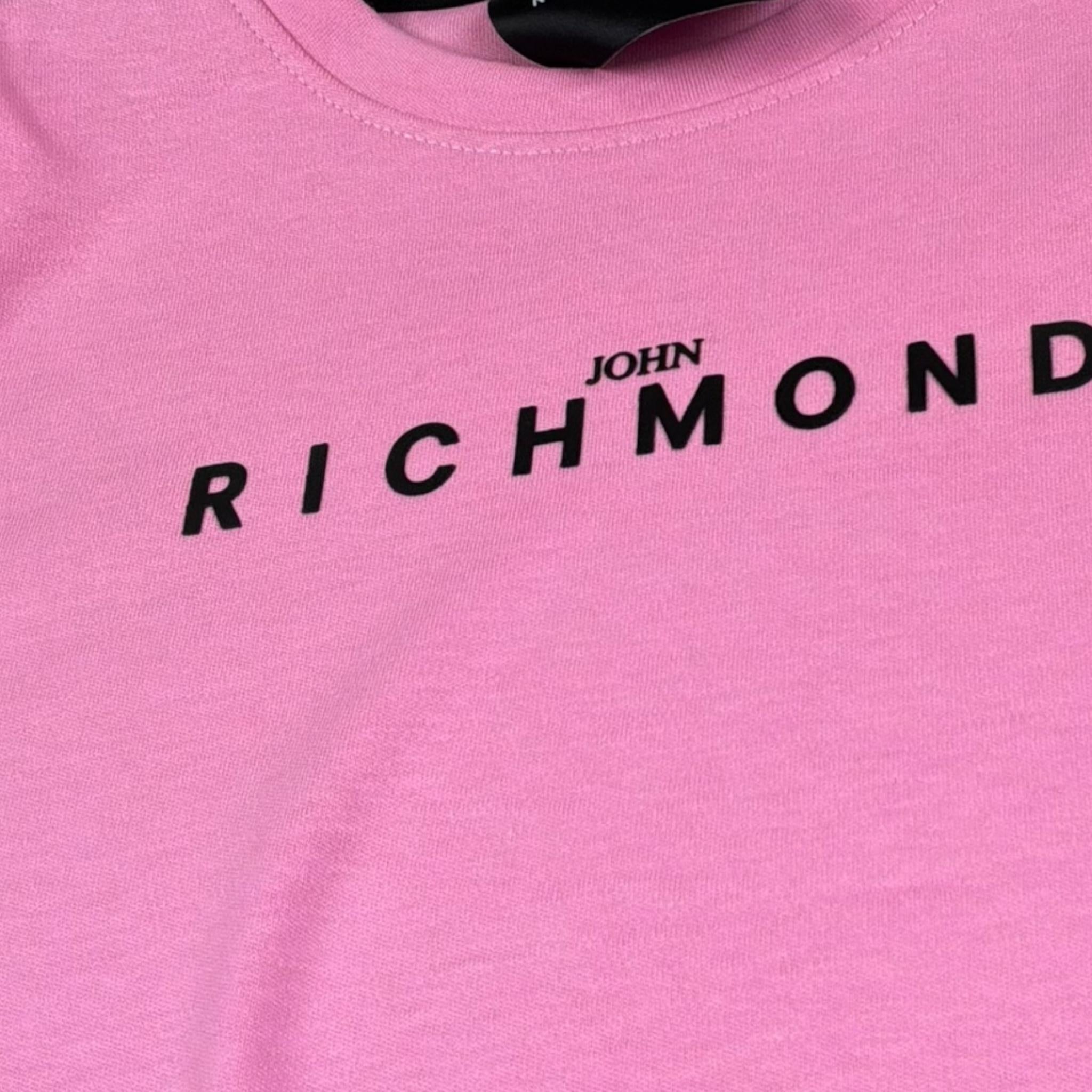 John Richmond Abito Tinta Unita Giromanica con Stampa per Bambina RGP26033VE ROSA JOHN RICHMOND 