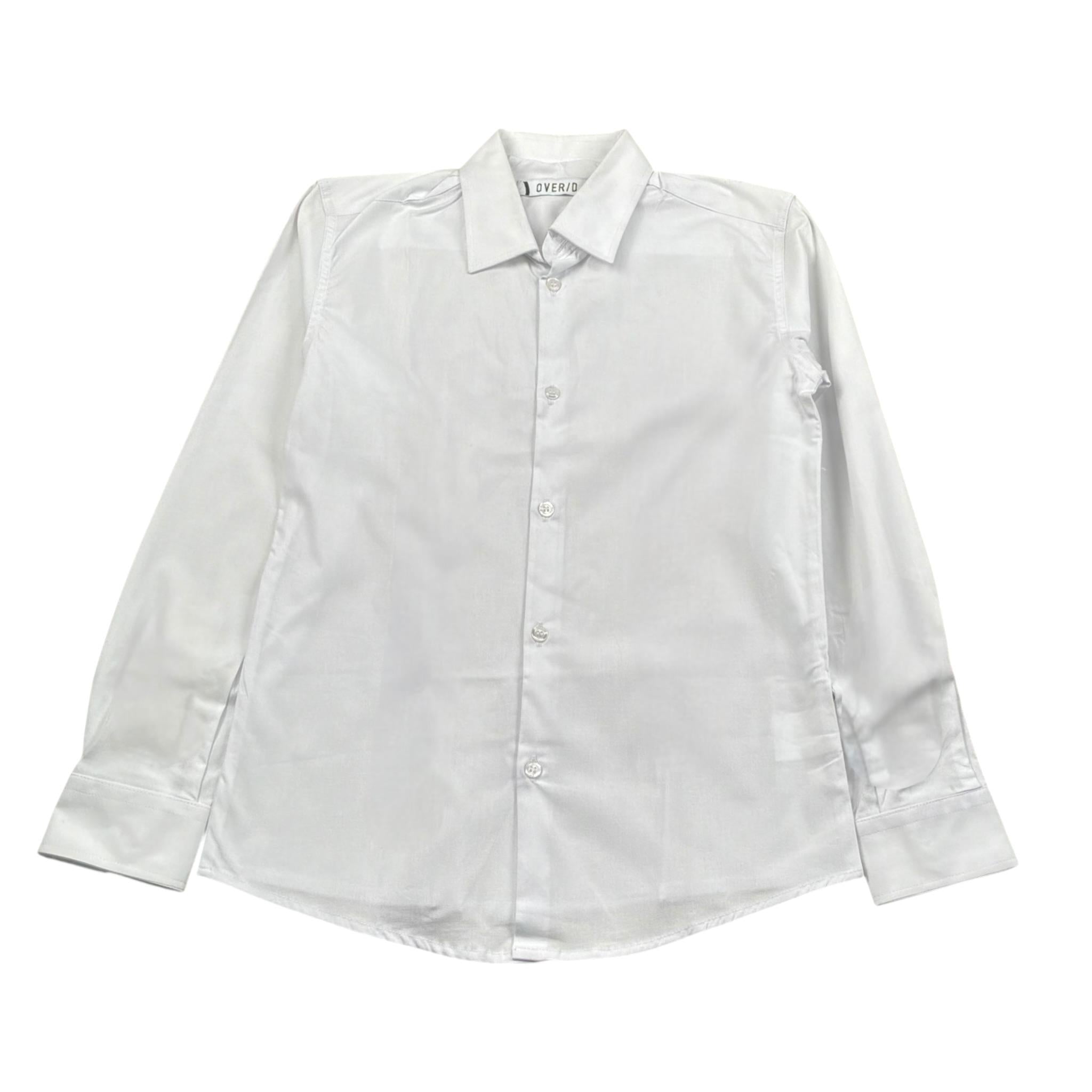 Over-D Camicia Tinta Unita Manica Lunga per Bambino RJURU BIANCO OVER-D 