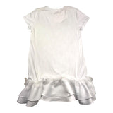 Twinset Abito Mezza Manica Tinta Unita Con Fiocco In Contrasto Bianca Per Bambina