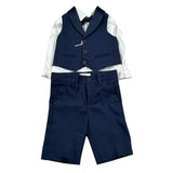 Petit Completo 4 Pezzi Gilet-Pantalone-Camicia-Papillon per Neonato S3415696GC BLU PETIT 