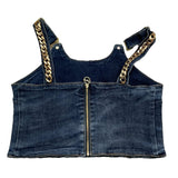 Met Top In Denim Tinta Unita per Bambina ME158 BLU MET 