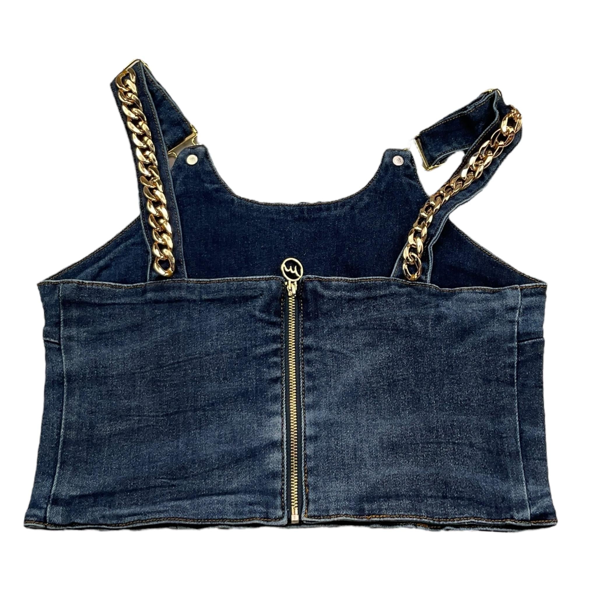 Met Top In Denim Tinta Unita per Bambina ME158 BLU MET 