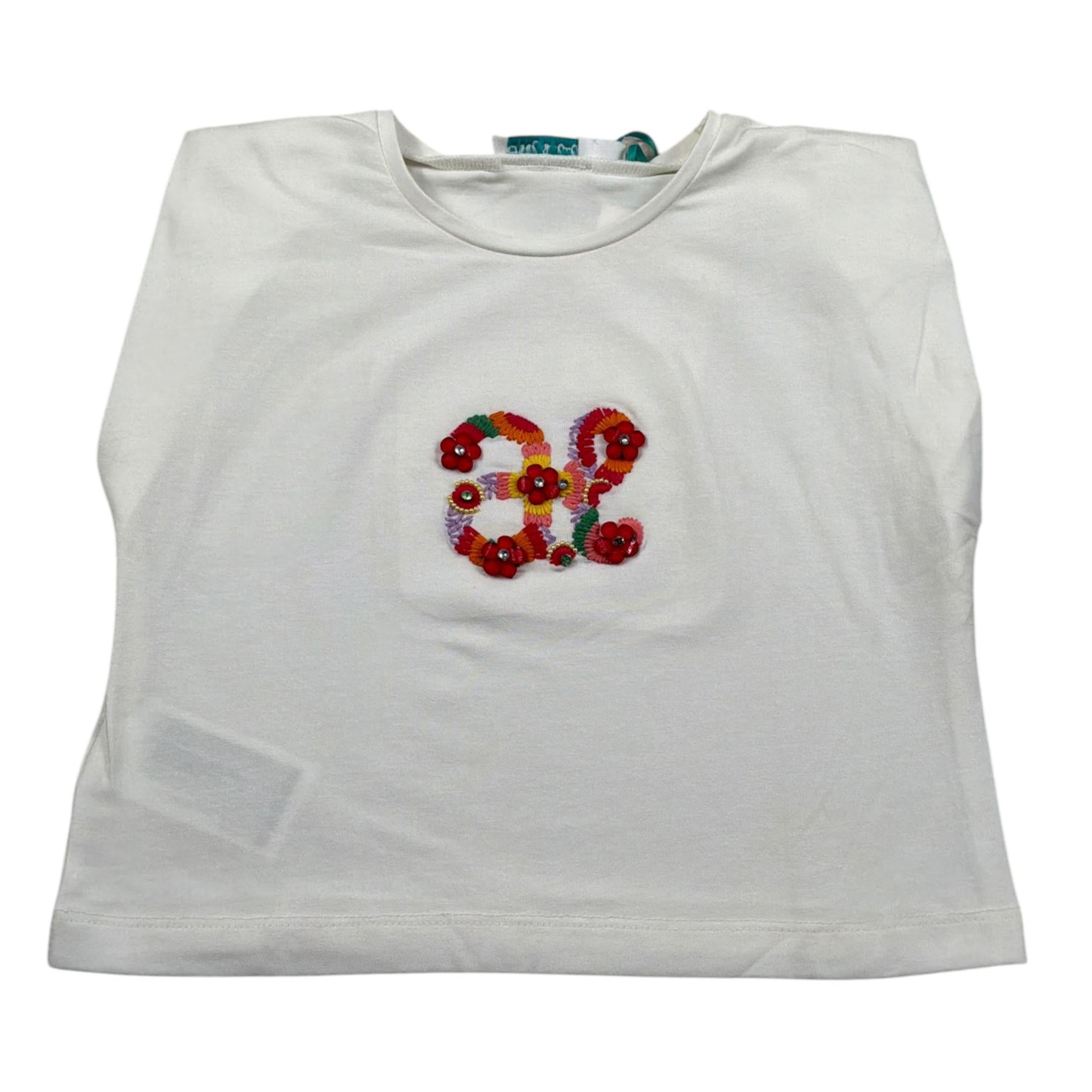 Abel & Lula T-Shirt Girocollo tinta unita con Stampa Panna per Bambina 5140 PANNA ABEL & LULA 