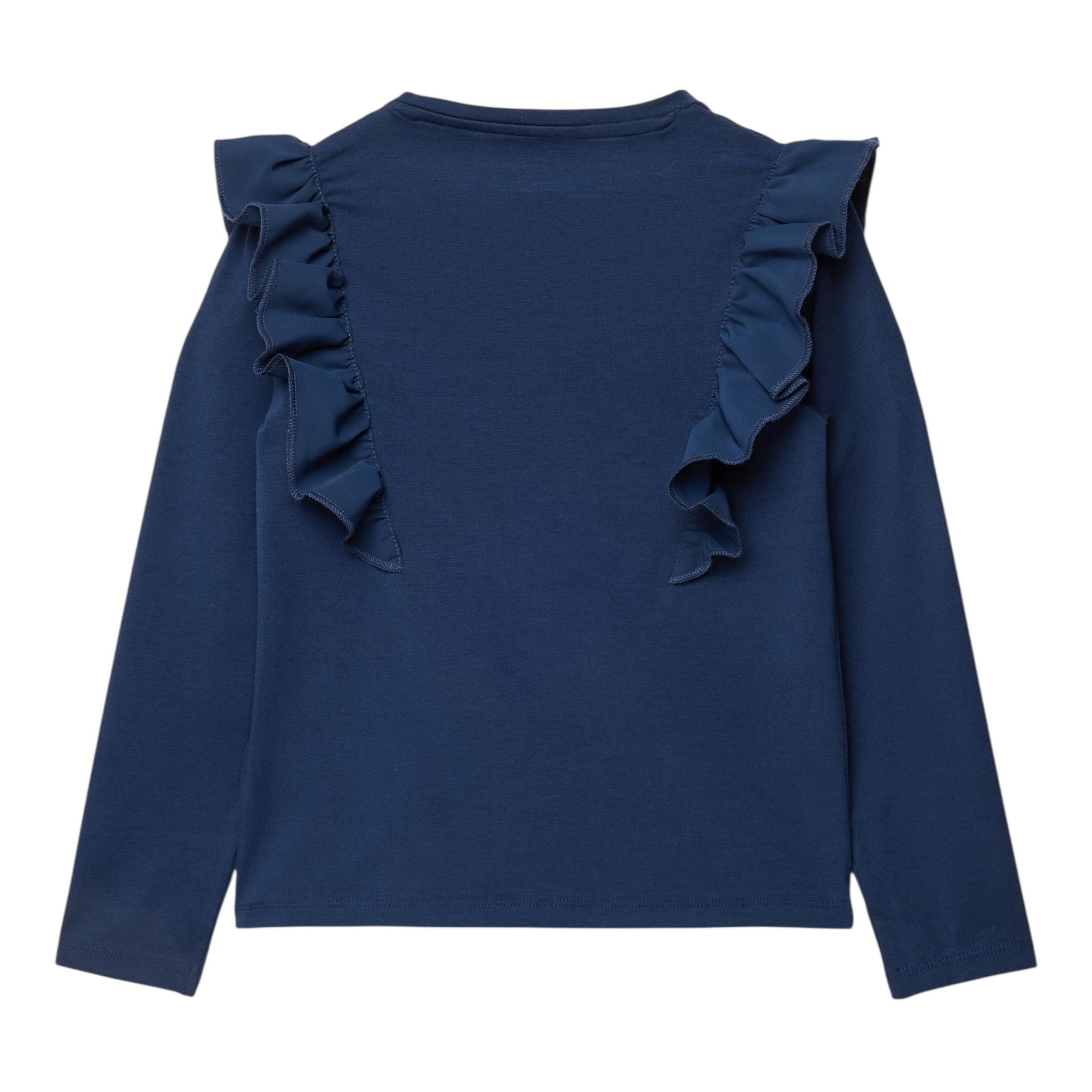 GUESS shirt girocollo tinta unita con rouches Blu per Neonata K4YI30K6YW4 BLU GUESS 