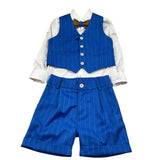 Never Too Completo 4 Pezzi Camicia-Gilet-Papillon-Bermuda Blu per Bambino GM2244B BLU NEVER TOO 