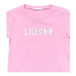 Liu Jo T-Shirt Girocollo Tinta Unita con Brillantini per Neonata KA5081NX ROSA LIU JO 