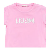 Liu Jo T-Shirt Girocollo Tinta Unita con Brillantini per Neonata KA5081NX ROSA LIU JO 