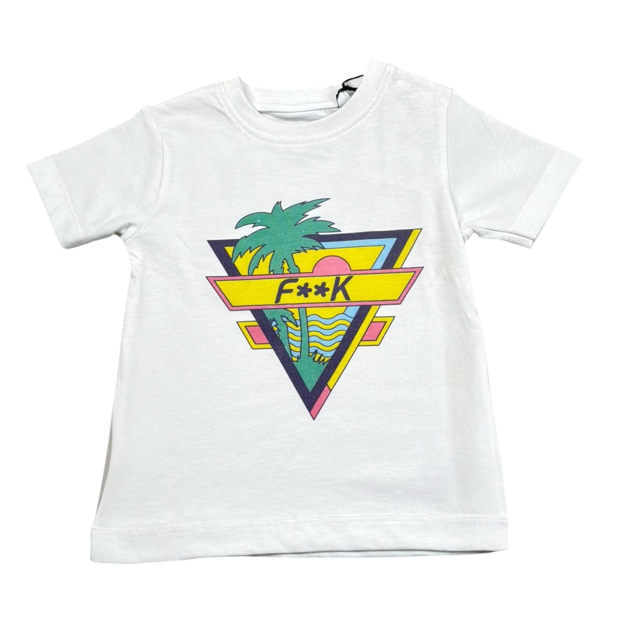 F**K T-Shirt Girocollo Tinta Unita con Stampa per Neonato FJ224206WH BIANCO F**K 