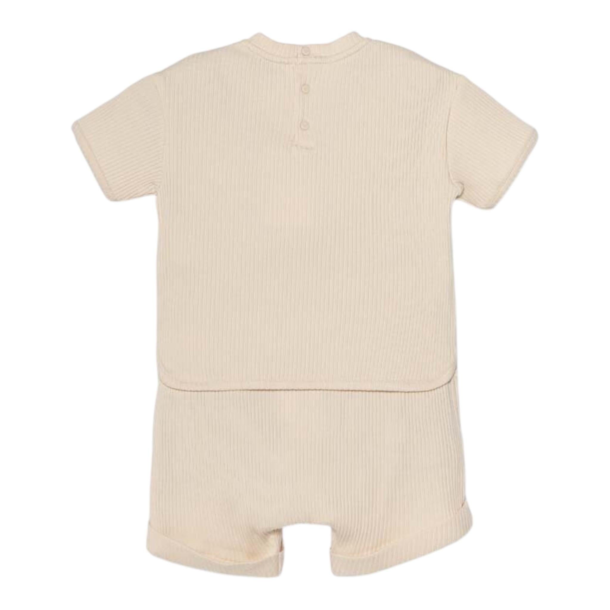 Emporio Armani Completo 2 Pezzi T-Shirt In Filo-Bermuda per Neonato 3DHVJ5 BEIGE EMPORIO ARMANI 