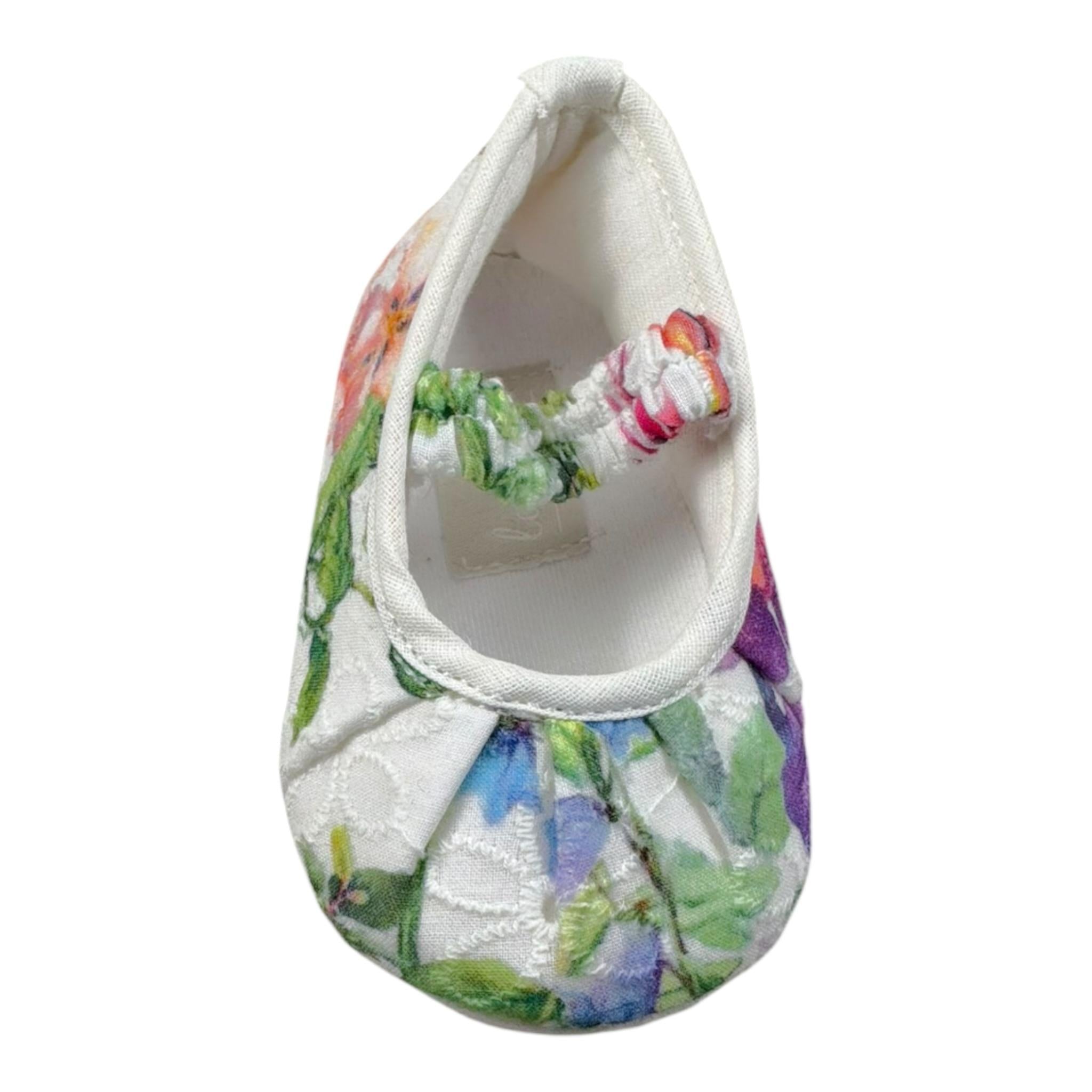 Lalalu' Ballerina Tinta Unita con Fantasia Fiori per Neonata SCL9G BIANCO LALALU' 
