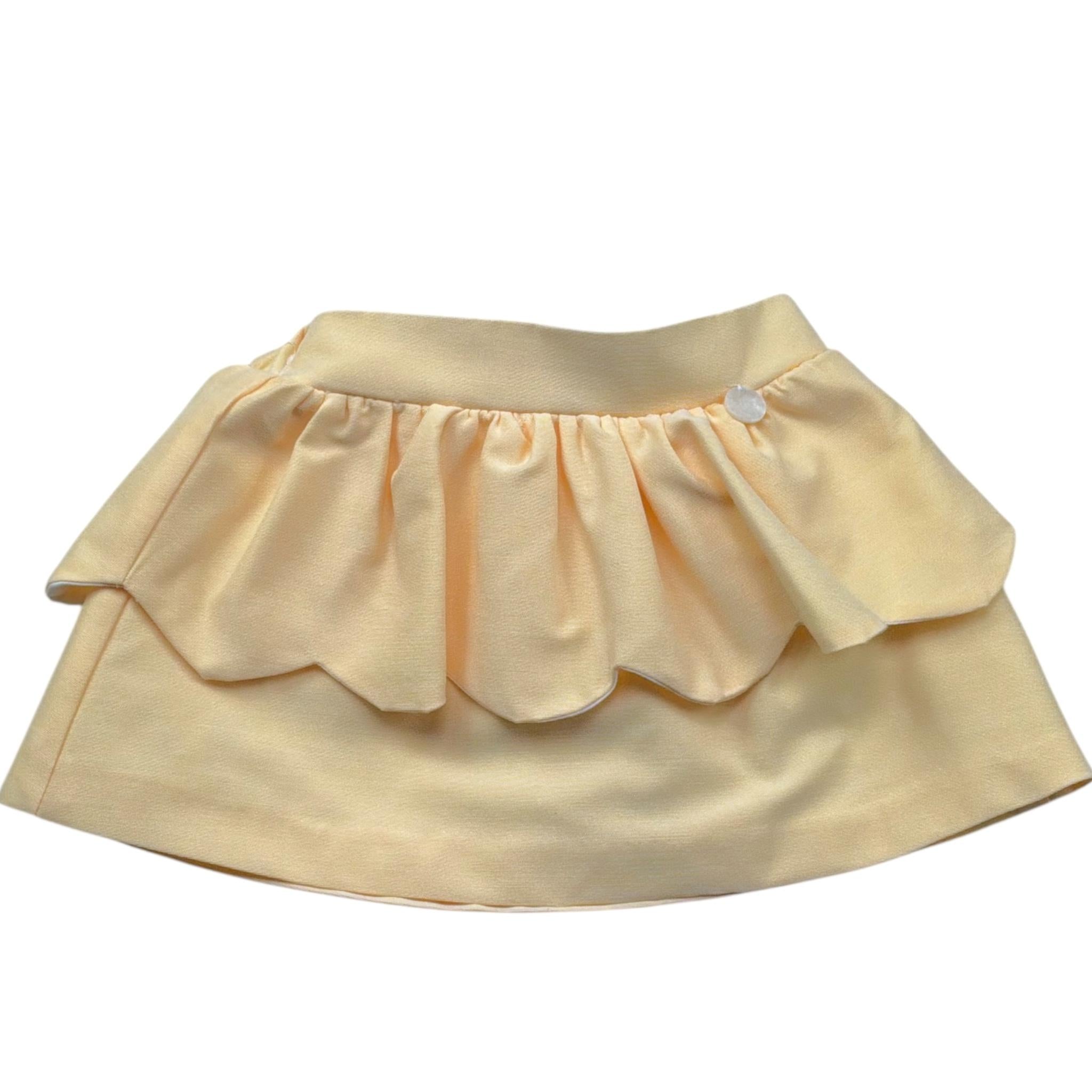 Le Bebe' Gonna Tinta Unita con Rouches per Neonata LBG6402 GIALLO LE BEBE' 