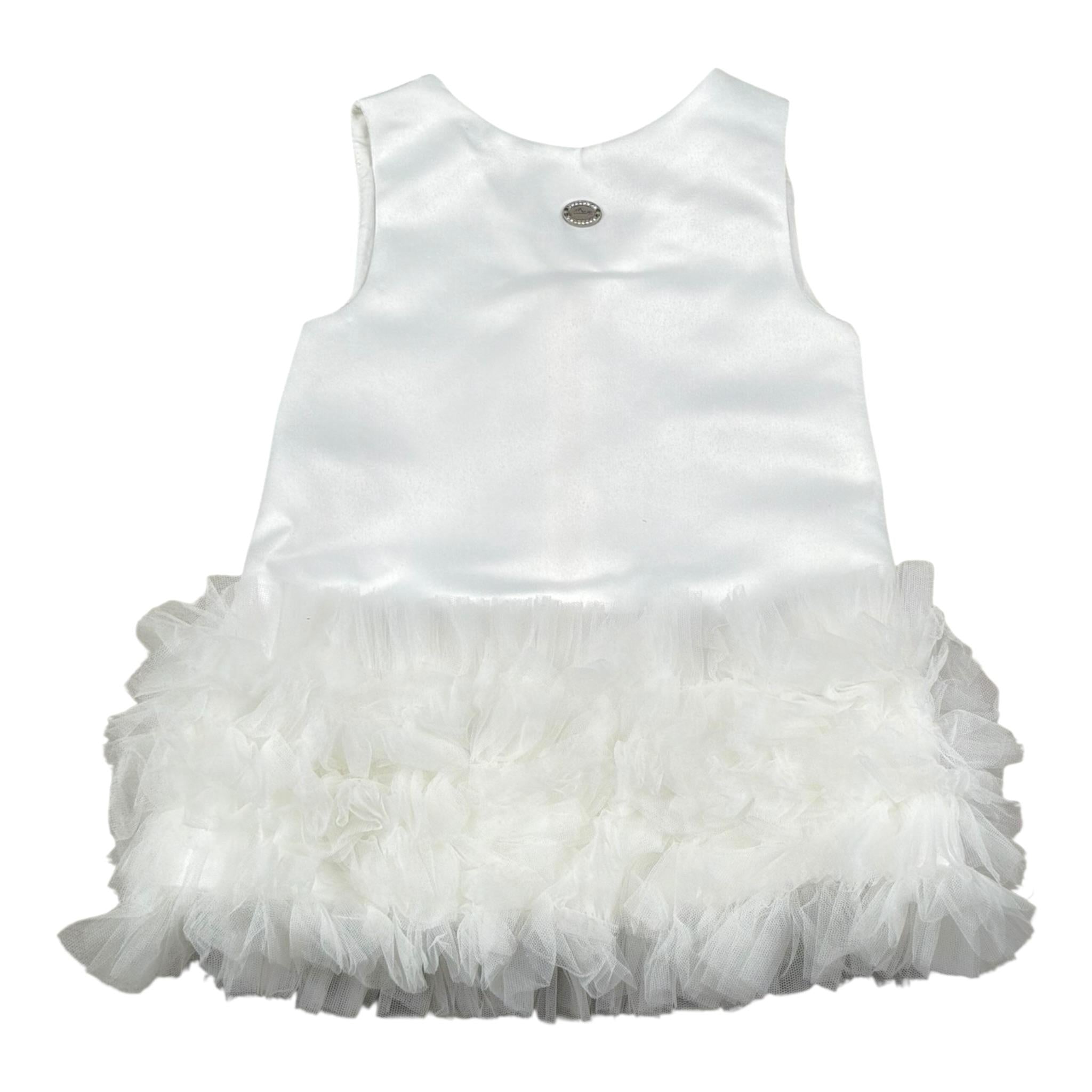 Illiana Abito Cerimonia Tinta Unita Giromanica per Neonata 493 BIANCO ILLIANA 