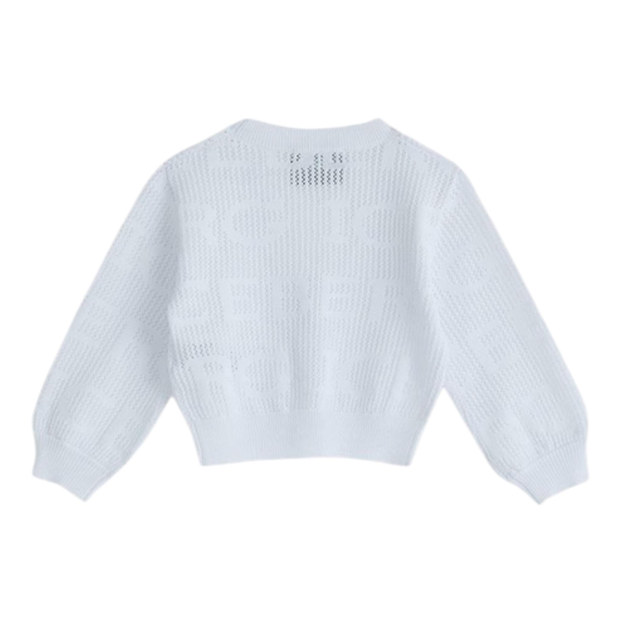 Iceberg Cardigan Tinta Unita Traforato per Bambina MGICE5152B BIANCO ICEBERG 