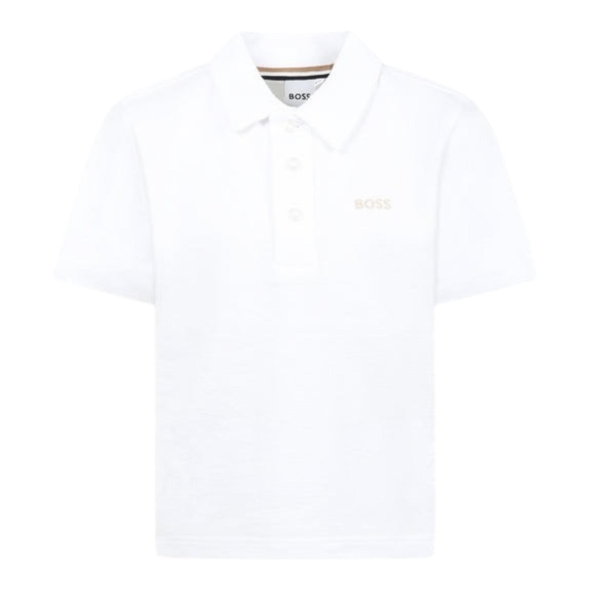 Boss Polo Mezza Manica Tinta Unita con Logo per Bambino J52017X BIANCO BOSS 