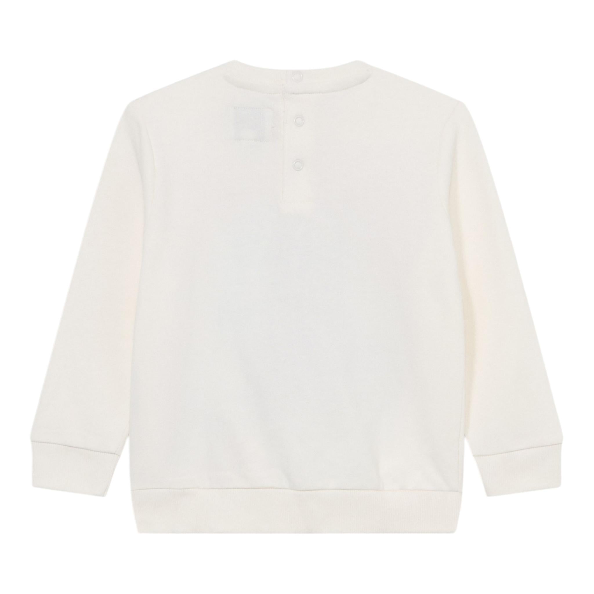 Guess Felpa Chiusa Girocollo Tinta Unita con Logo per Neonato H5RT01KAZD74 PANNA GUESS 