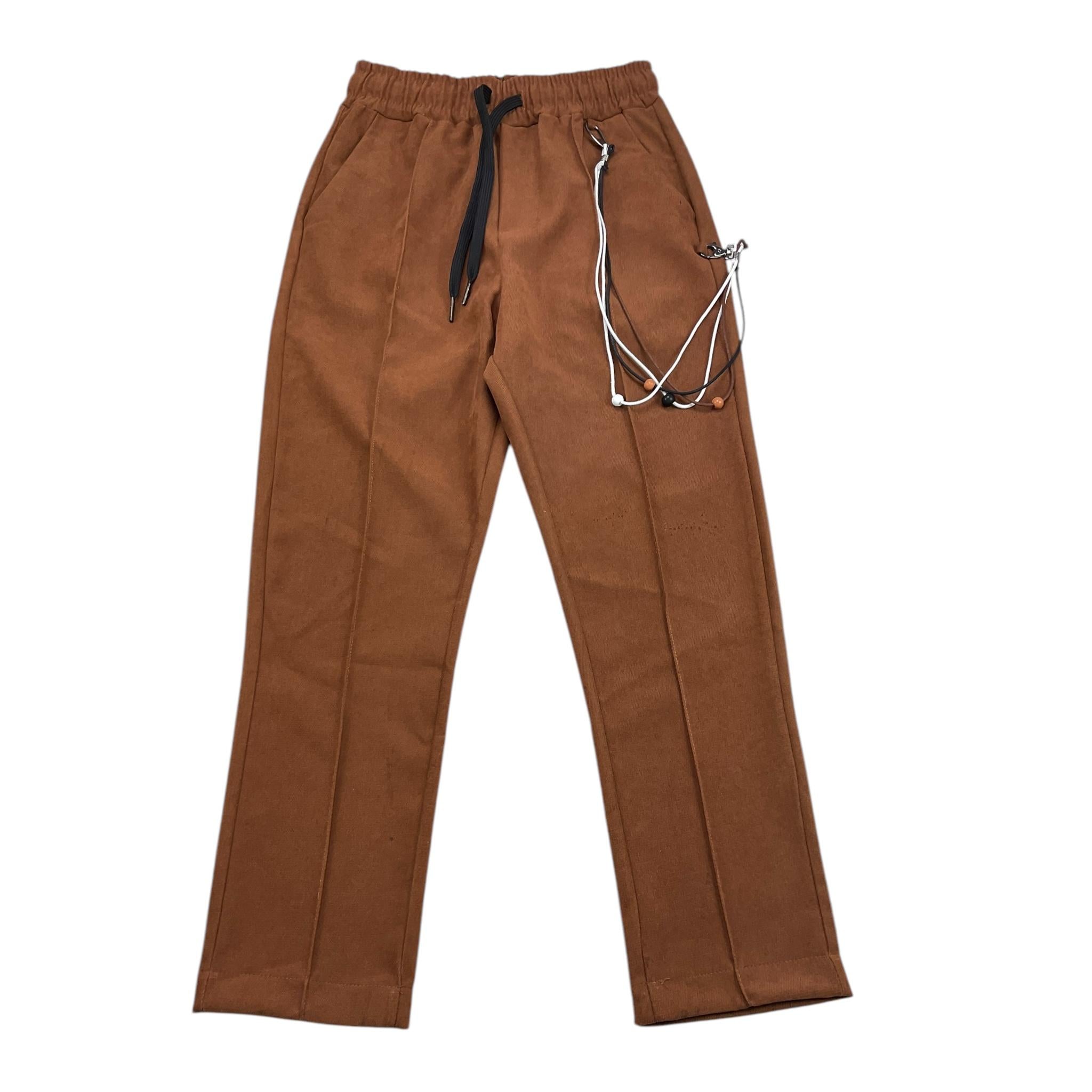 NEVER TOO pantalone tinta unita con elastico in vita Marrone per Bambino NT1723R MARRONE NEVER TOO 