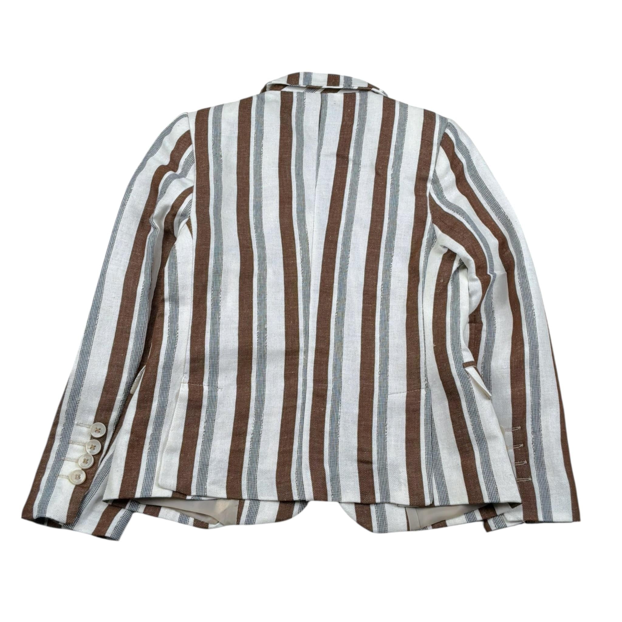 Over-D Giacca Bicolore con Fantasia A Righe per Bambino OK715GC BIANCO/MARRONE OVER-D 