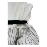 Liu Jo Abito Tinta Unita con Cintura E Fantasia A Righe per Bambina GA5070X BIANCO LIU JO 