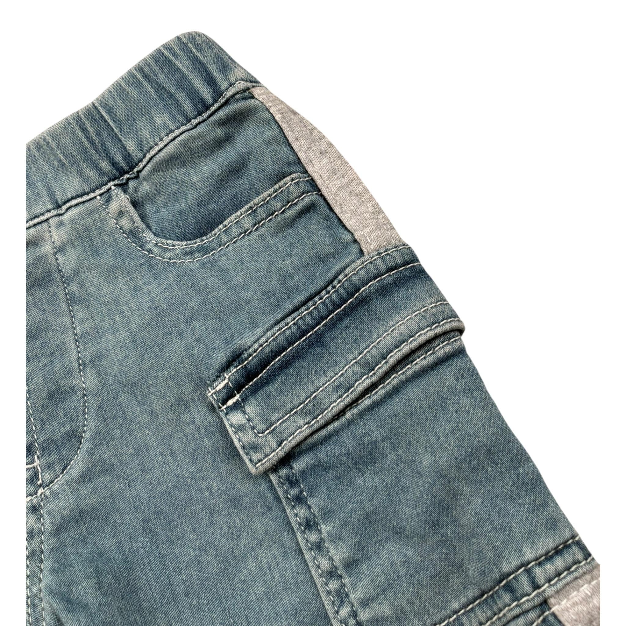 Diesel Bermuda In Denim Tinta Unita con Elastico In Vita per Neonato K00481 AZZURRO DIESEL 