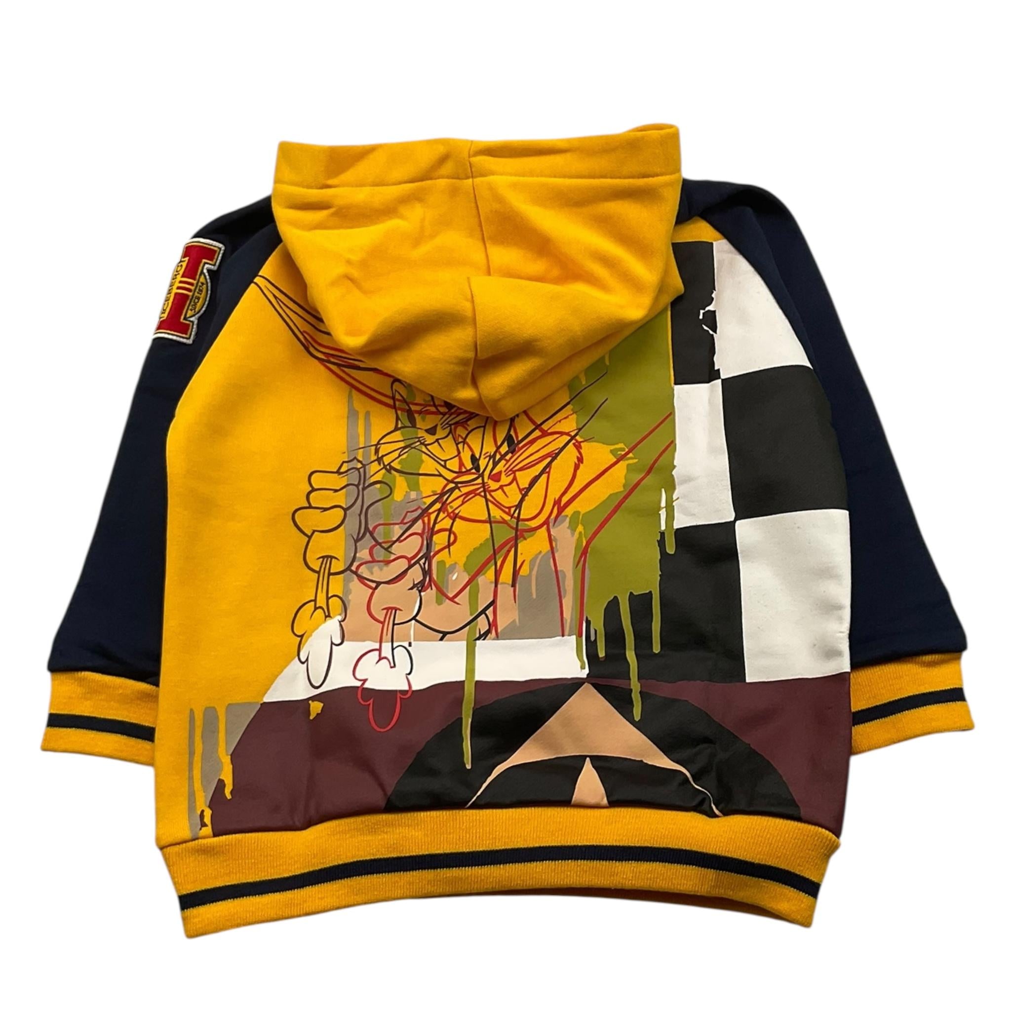 ICEBERG felpa chiusa con cappuccio tinta unita con maniche in contrast Giallo per Bambino MFICE5311B GIALLO ICEBERG 
