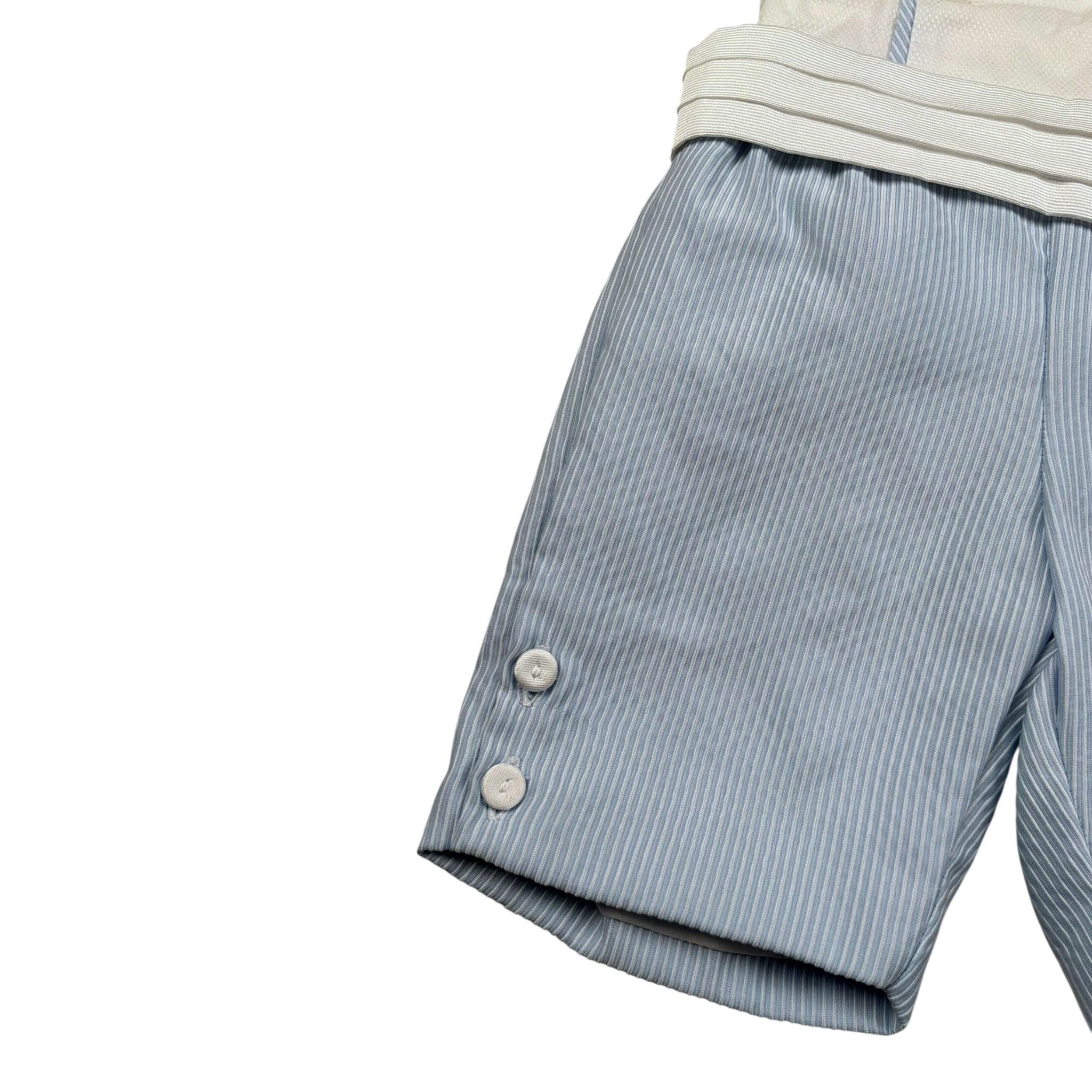 La Stupenderia Completo 2 Pezzi Camicia-Bermuda Bicolore per Neonato CCCT71X BIANCO/AZZURRO LA STUPENDERIA 