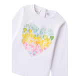 Sarabanda Shirt Girocollo Tinta Unita con Stampa per Bambina 0B206 BIANCO SARABANDA 