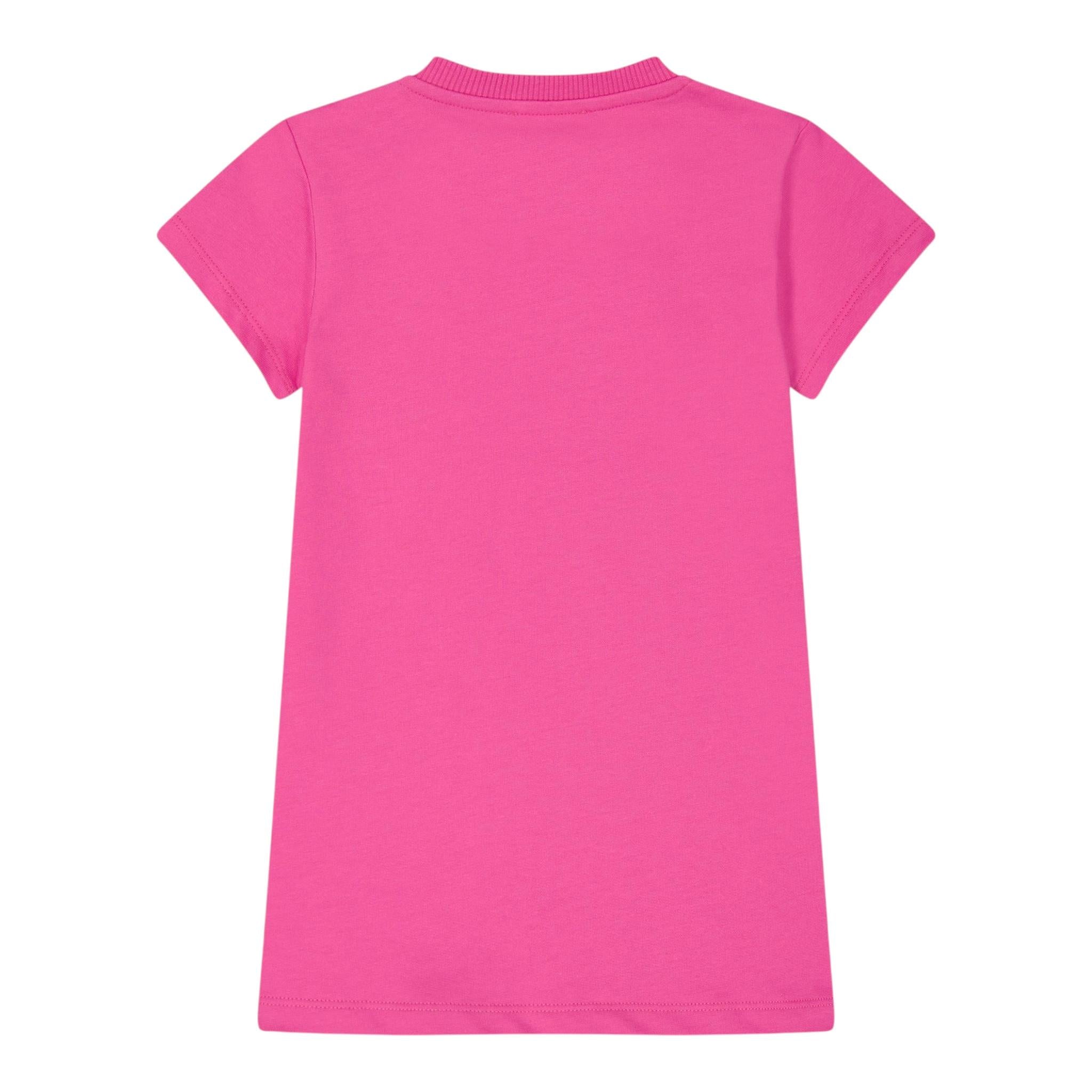 Moschino Abito Girocollo Tinta Unita con Stampa per Bambina MDV0C9XXXXJ FUXIA MOSCHINO 