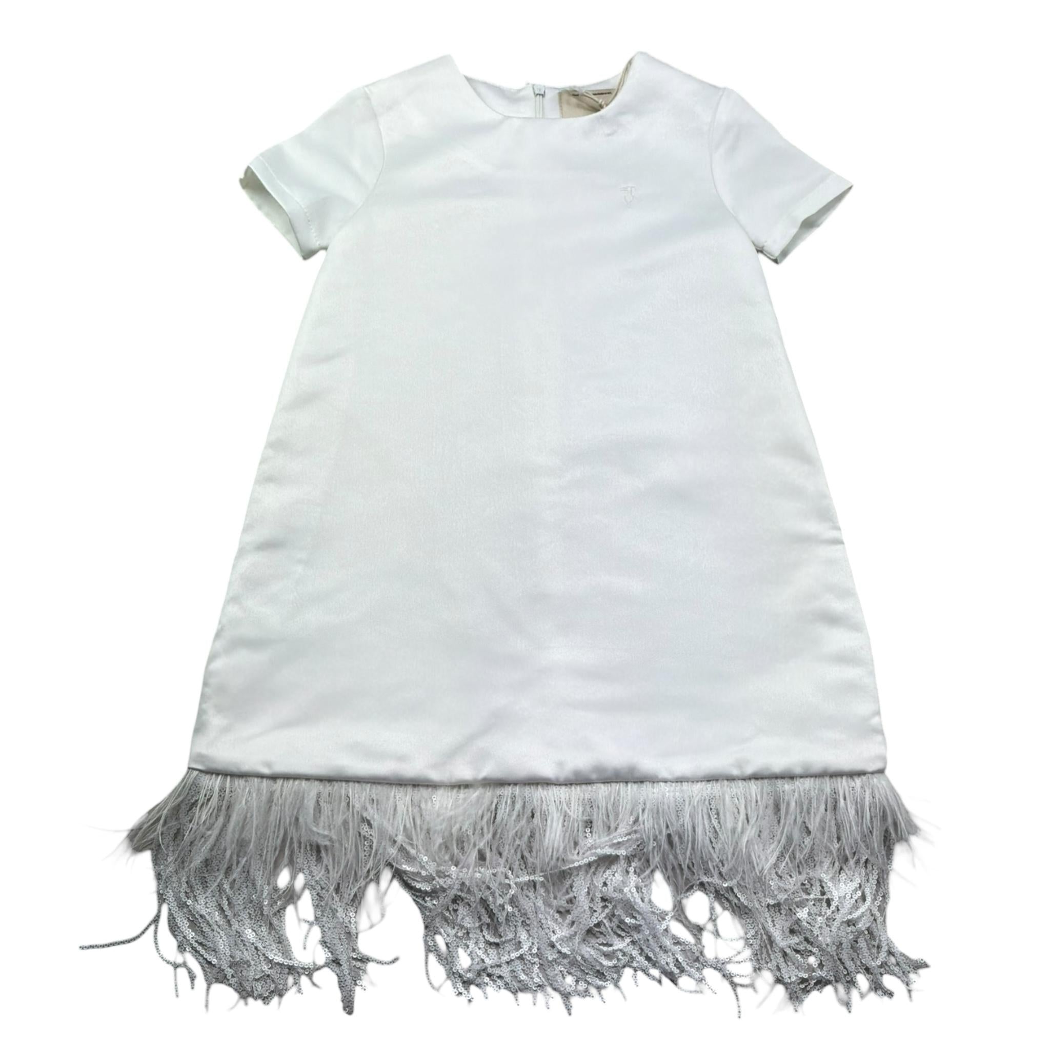 Trussardi Abito Tinta Unita con Paillettes per Bambina TGP26082VE BIANCO TRUSSARDI 