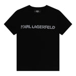 Karl Lagerfeld T-Shirt Girocollo tinta unita con Logo Nero per Bambino Z30055 NERO KARL LAGERFELD 