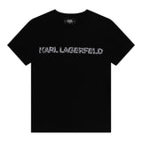 Karl Lagerfeld T-Shirt Girocollo tinta unita con Logo Nero per Bambino Z30055 NERO KARL LAGERFELD 