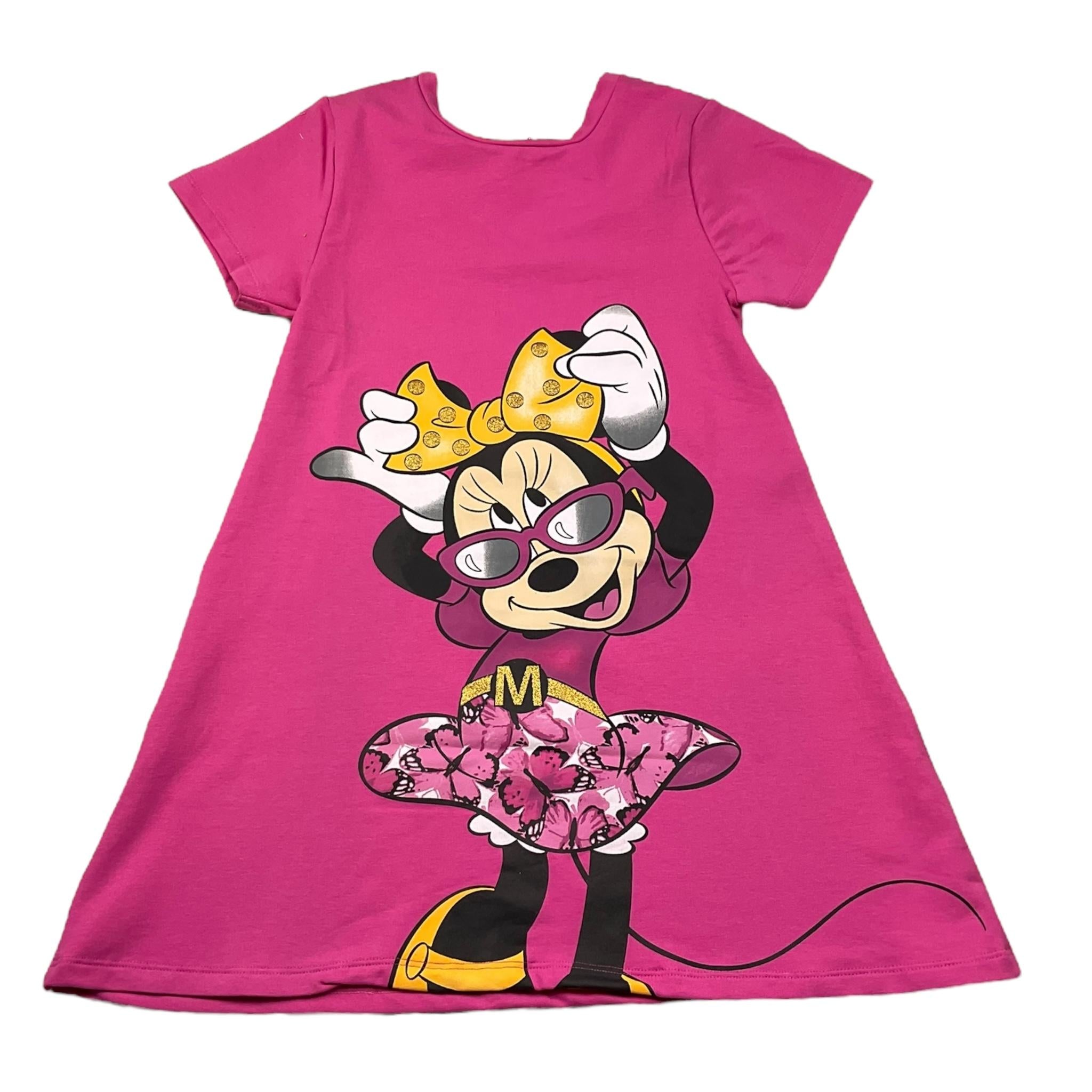 Emc Abito Tinta Unita con Stampa 'Minnie' per Bambina WA0033 FUXIA EMC 