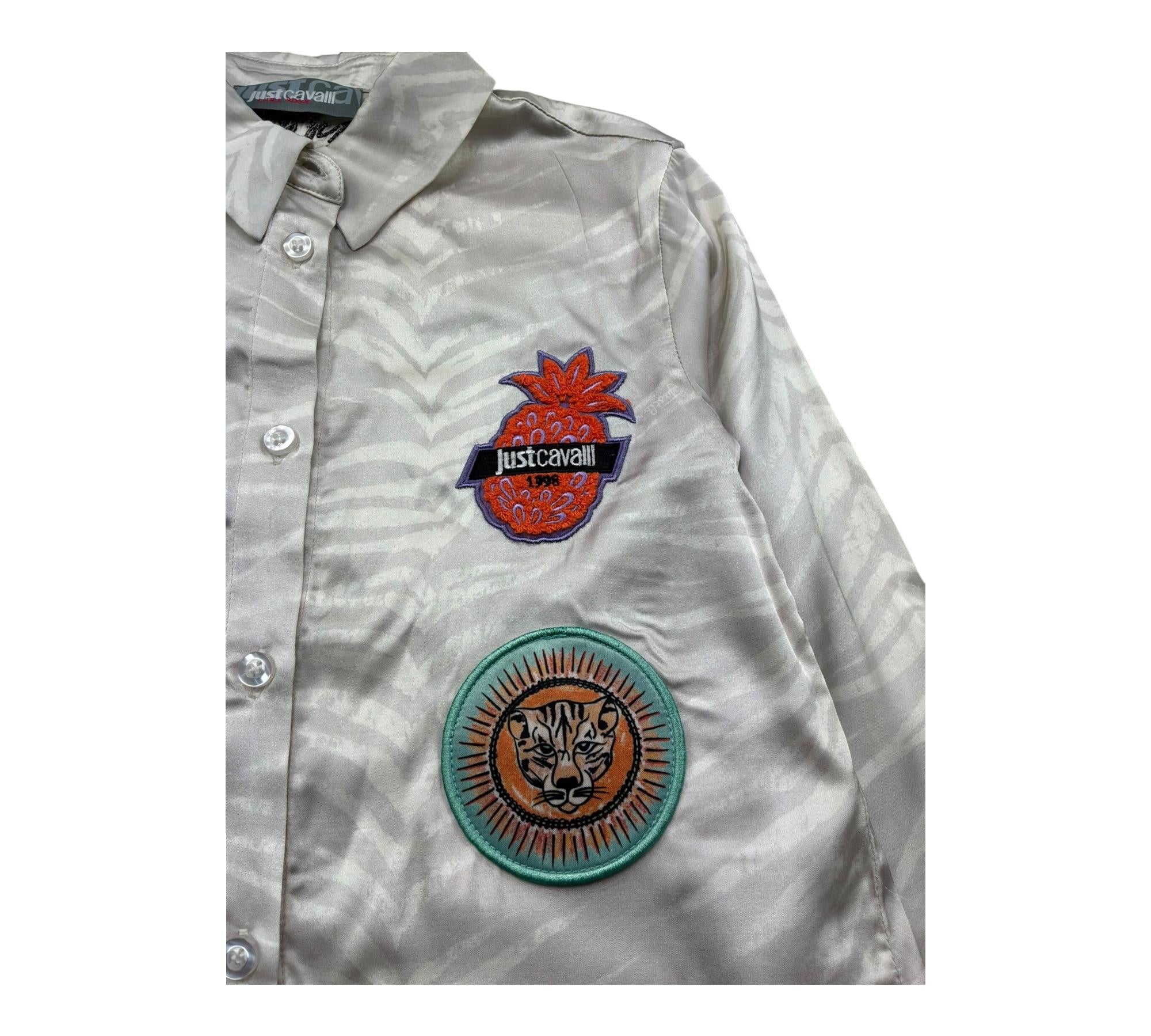 Just Cavalli Completo 2 Pezzi Camicia-Pantalone Modello Palazzo con Elastico In Vita per Bambina JGP26146CE BEIGE JUST CAVALLI 