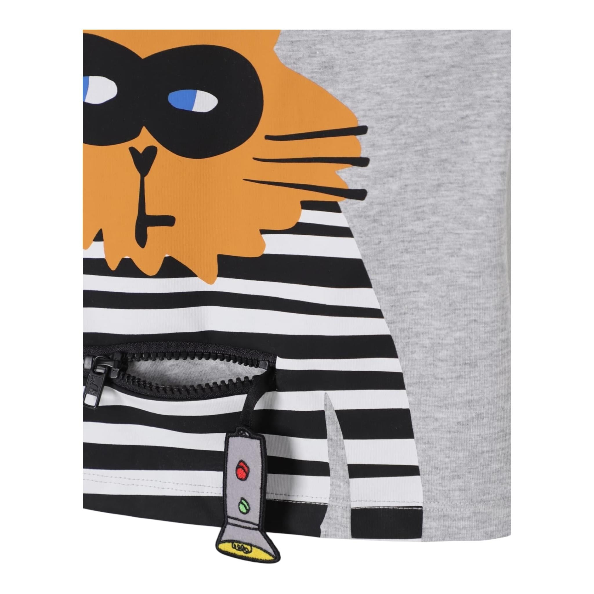 Stella Mccartney T-Shirt Girocollo Tinta Unita con Stampa per Bambino TW8S01J GRIGIO STELLA McCARTNEY 