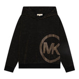 MICHAEL KORS felpa con cappuccio tinta unita glitter Nero per Bambina R30154X NERO MICHAEL KORS 