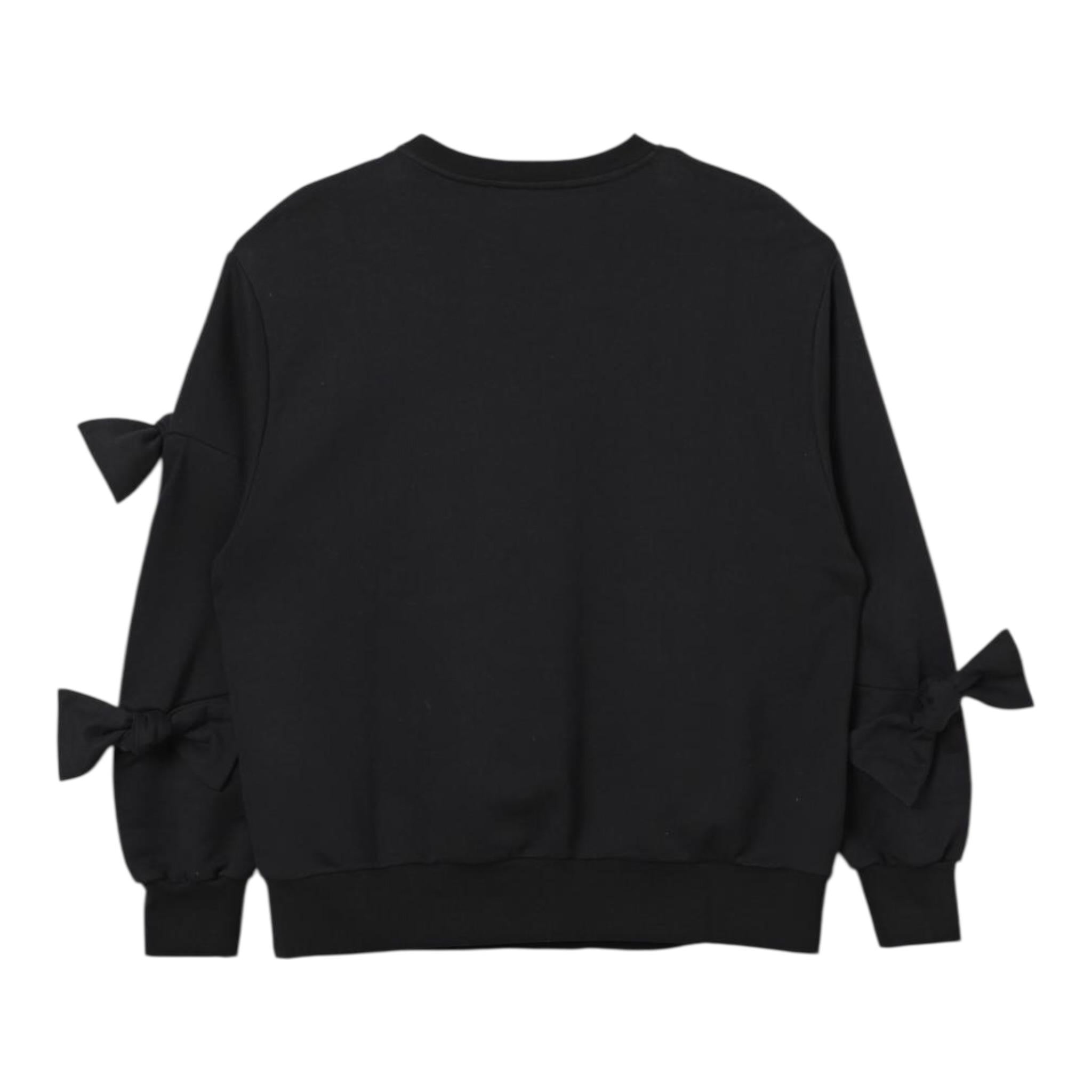 Elisabetta Franchi Felpa Chiusa Girocollo Tinta Unita con Applicazioni per Bambina EFFE136 NERO ELISABETTA FRANCHI 