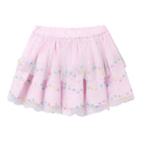 Stella Mccartney Gonna In Tulle Tinta Unita Con Ricami Rosa Per Bambina