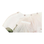 Monnalisa Abito Cerimonia Tinta Unita con Fiori per Bambina 779903 BIANCO MONNALISA 