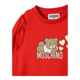 MOSCHINO abito manica lunga tinta unita cn stampa in contrasto Rosso per Neonata MDV0BL ROSSO MOSCHINO 