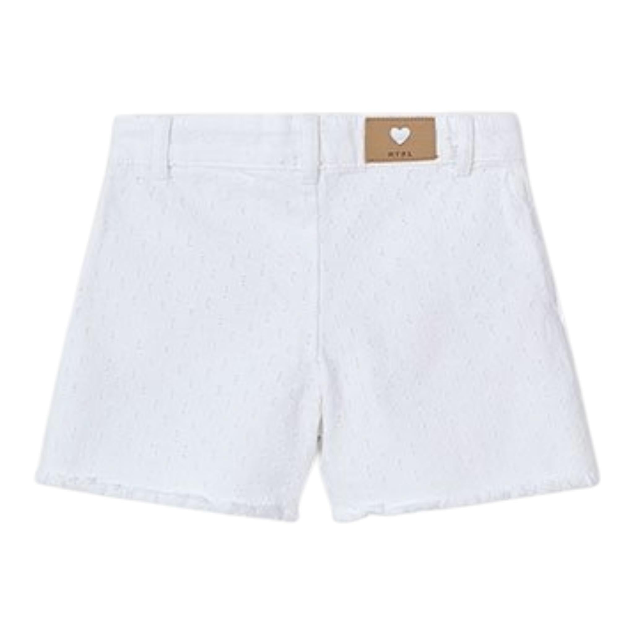 Mayoral Short Tinta Unita con Applicazioni per Bambina 3205 BIANCO MAYORAL 