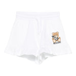 Moschino Short In Felpa Tinta Unita con Stampa per Bambina HAQ014L BIANCO MOSCHINO 