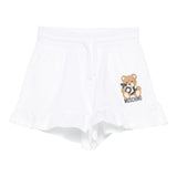 Moschino Short In Felpa Tinta Unita con Stampa per Bambina HAQ014L BIANCO MOSCHINO 