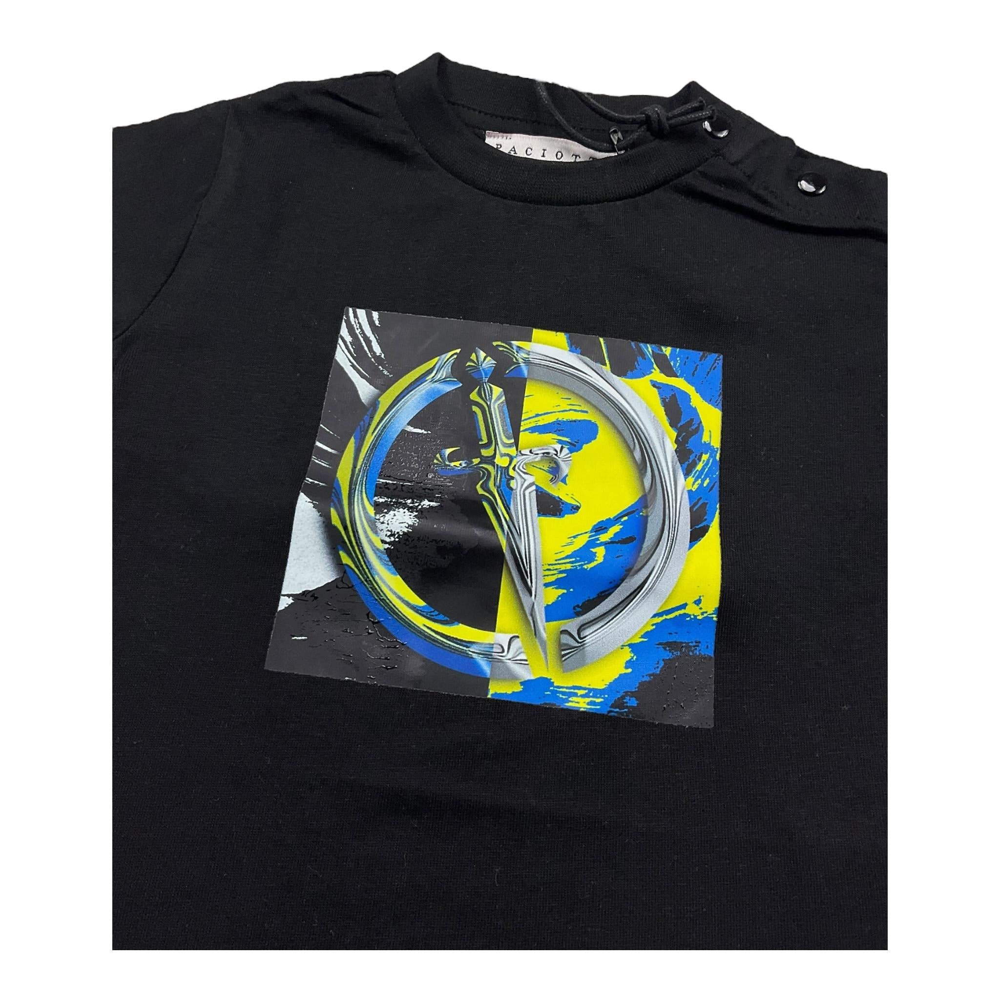 Cesare Paciotti T-Shirt Girocollo Tinta Unita con Stampa per Neonato TSP5107BX NERO CESARE PACIOTTI 