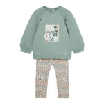MAYORAL completo 2pz felpa-leggins bicolore con stampa Verde per Bambina 2710 VERDE MAYORAL 