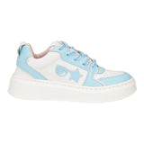 Chiara Ferragni Sneakers Bicolore Con Lacci E Logo Bianco/Azzurro Per Bambina