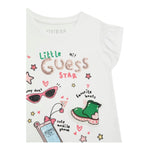 Guess T-Shirt Tinta Unita con Stampa per Bambina K5RI14K6YW4 BIANCO GUESS 