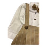 Colori Chiari Completo 3 Pezzi Camicia-Salopette-Papillon per Neonato MN308102 BEIGE COLORI CHIARI 
