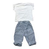 Barcellino Completo T-Shirt-Pantalone Bicolore Bianco/Blu Per Neonato