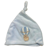 NANAN cappello tinta unita con stampa in velluto Azzurro per Neonato I24053PCA AZZURRO NANAN 