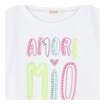 Billieblush T-Shirt Tinta Unita con Brillantini per Bambina U20941 BIANCO BillIEBLUSH 