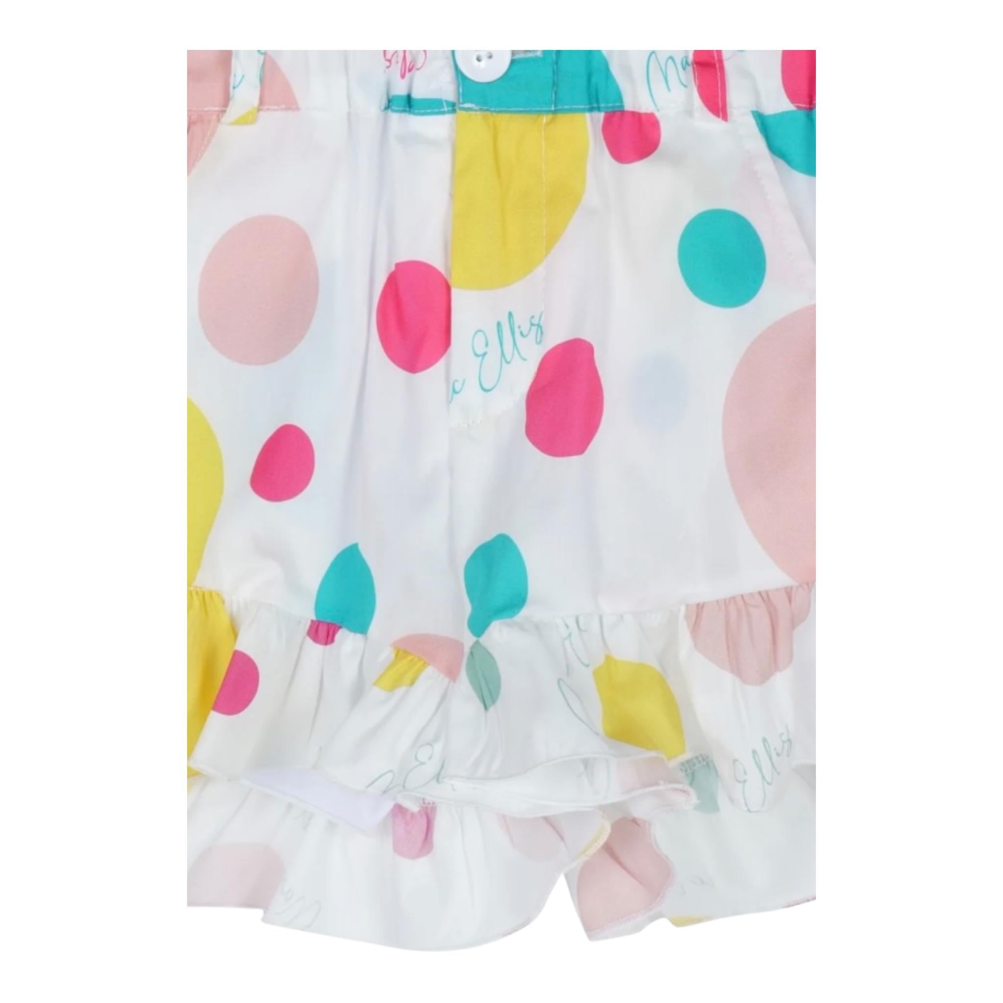 Marc Ellis Short Tinta Unita con Stampa per Neonata JMNSO16785 BIANCO MARC ELLIS 